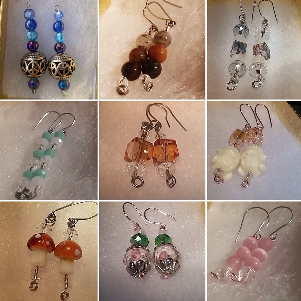 Handmade dangling wire earrings